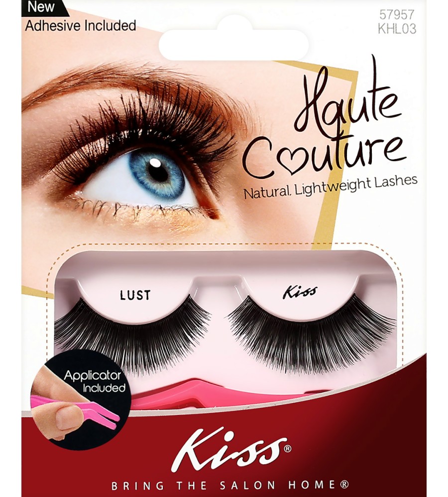 Мигли от естествен косъм Kiss - Haute Couture Lust - С лепило и апликатор - продукт