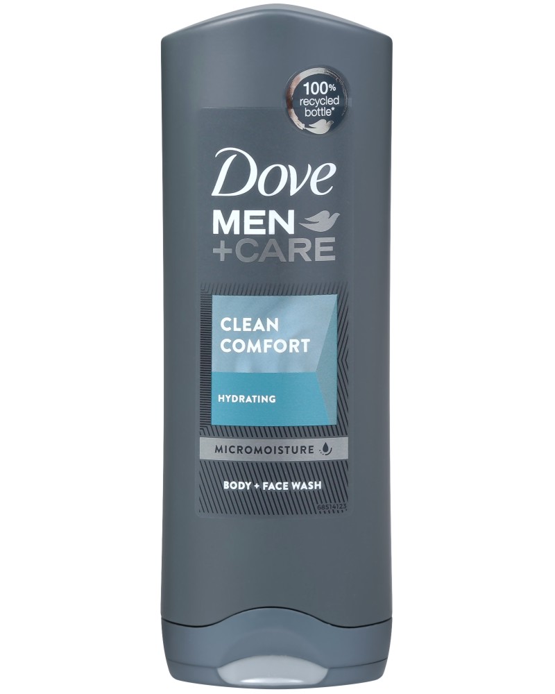 Dove Men+Care Clean Comfort Body & Face Wash - Душ гел за мъже от серията Clean Comfort - душ гел