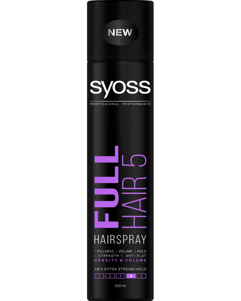 Syoss Full Hair 5 Density & Volume Hairspray - ��� �� ���� �� �������� � ���� � ����������� �������� �� ������� "Full Hair 5" - ���