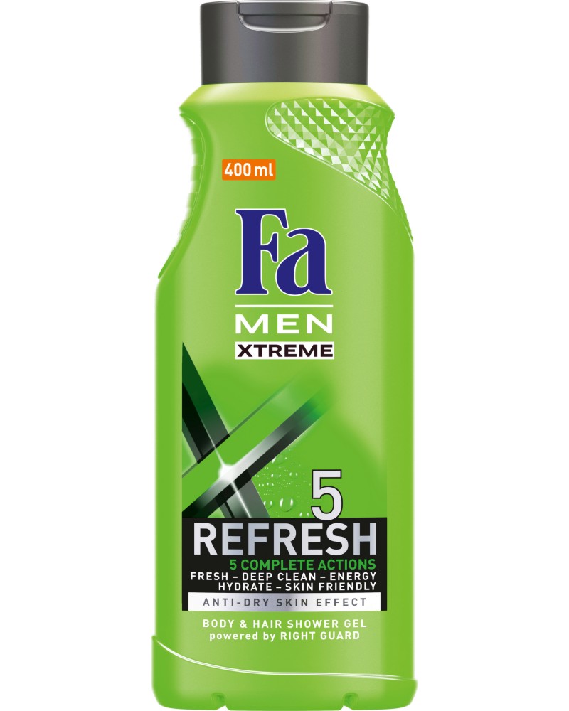 Fa Men Xtreme Refresh 5 Body & Hair Shower Gel -       "Fa Men Xtreme" -  