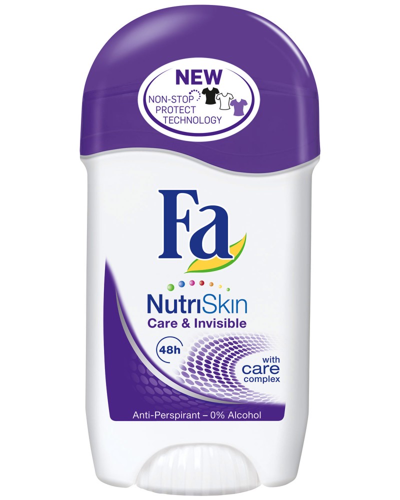Fa NutriSkin Care and Invisible Fa NutriSkin Care and Invisible - Стик дезодорант против изпотяване от серията "Fa NutriSkin" - продукт
