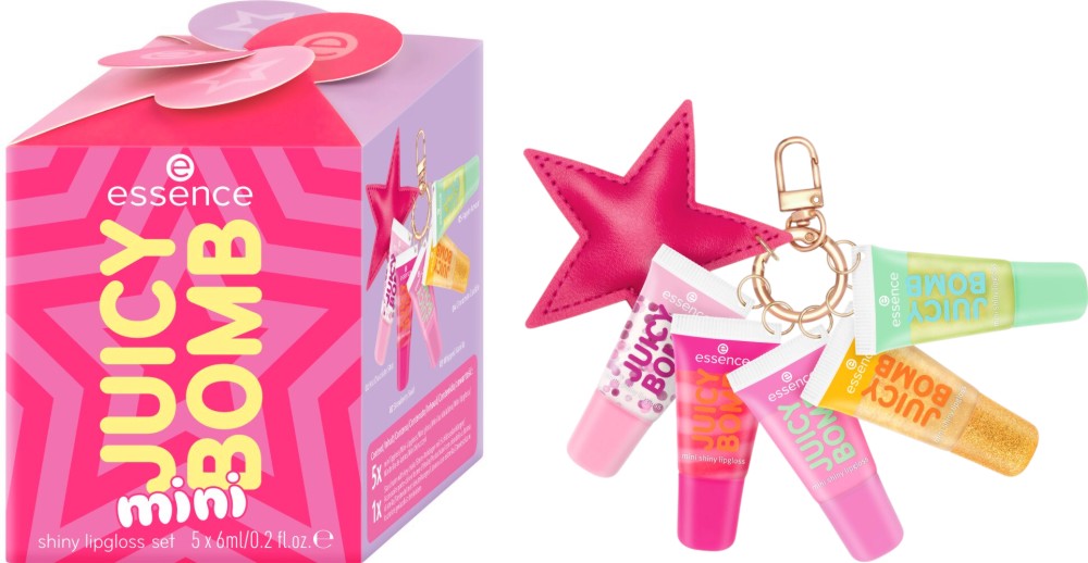Essence Juicy Bomb Mini Shiny Lipgloss Set Essence Juicy Bomb Mini Shiny Lipgloss Set - Комплект мини гланцове за устни - гланц