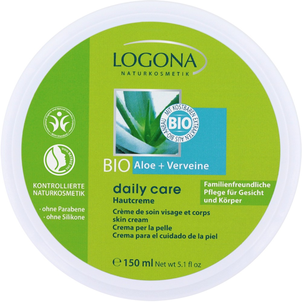 Logona Daily Care Bio Aloe & Verveine Cream Logona Daily Care Bio Aloe & Verveine Cream - Крем за лице и тяло с алое вера и върбинка от серията "Daily Care" - крем