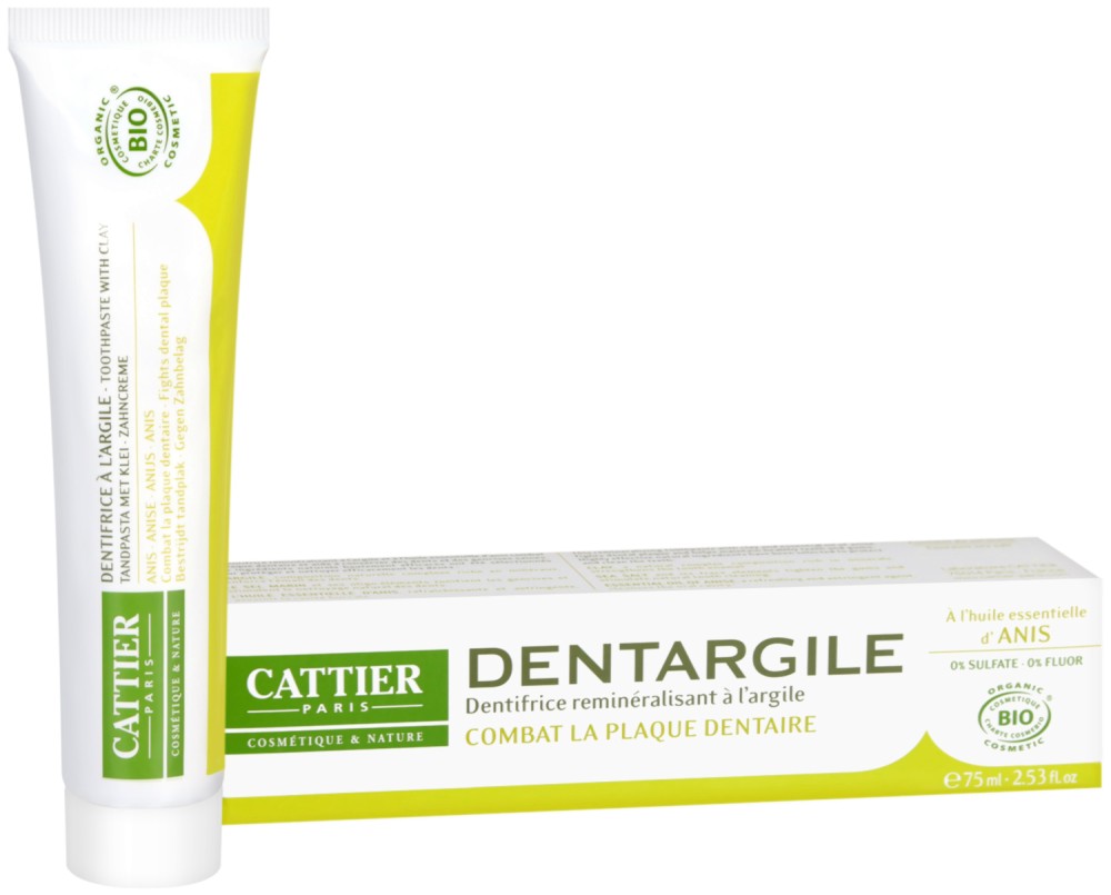 Cattier Dentargile Toothpaste Anise Fights Dental Plaque -              "Dentargile" -   