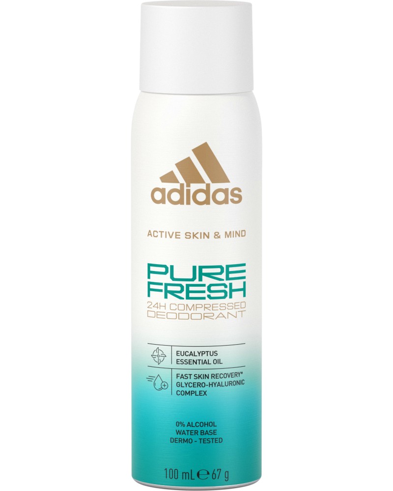 Adidas Pure Fresh 24H Compressed Deodorant -        - 