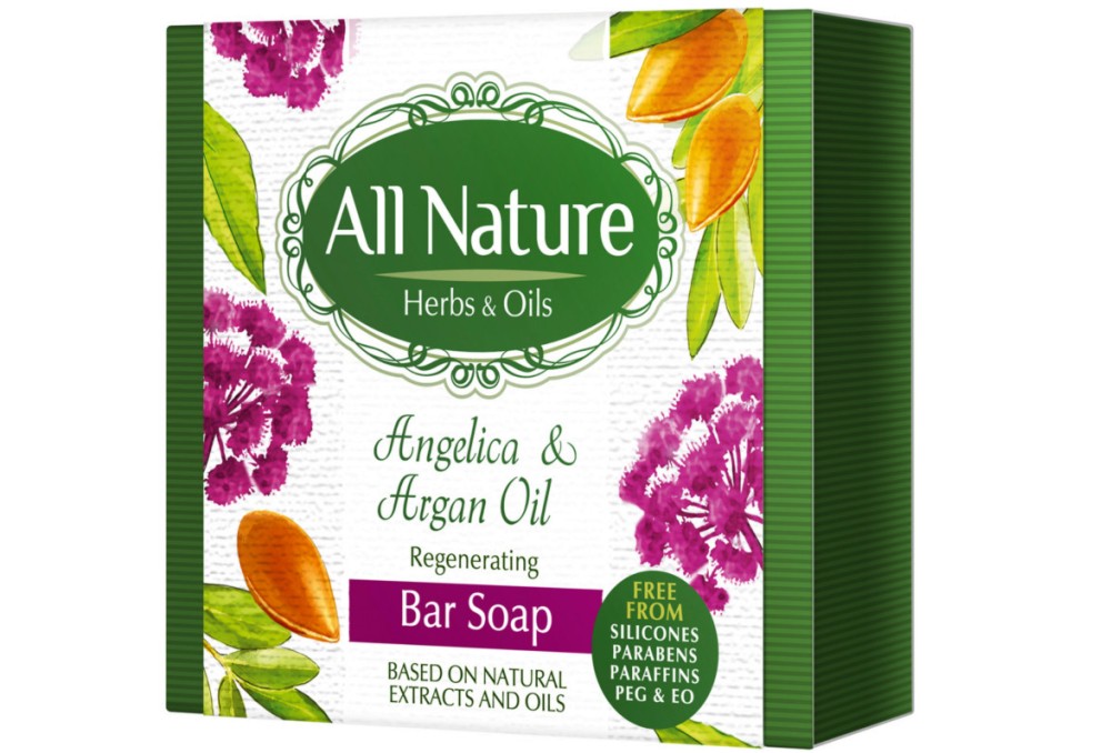 All Nature Angelica & Argan Oil Regenerating Bar Soap -              "Angelica & Argan Oil" - 