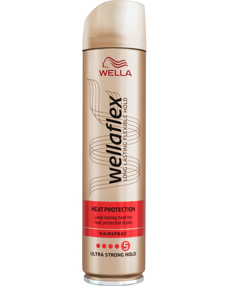 Wellaflex Heat Protection Ultra Strong Hold Hairspray -          - 