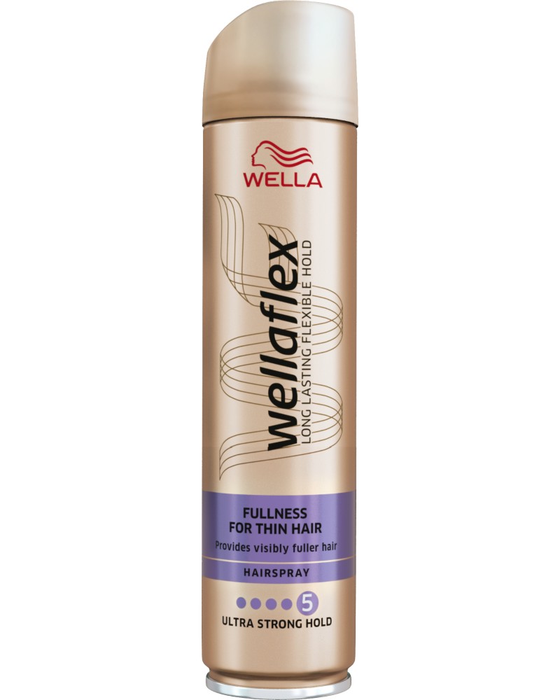 Wellaflex Fullness for Thin Hair Ultra Strong Hold Hairspray - Лак за тънка коса за обем с ултра силна фиксация - лак
