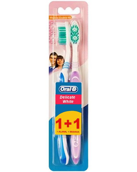 Oral-B Delicate White Medium -    - 1 + 1  - 