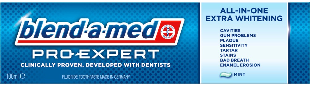Blend-a-med Pro-Expert All-In-One Extra Whitening Mint -         -   