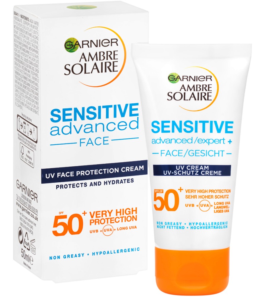 Garnier Ambre Solaire Sensitive Advanced Face Cream SPF 50+ -          Ambre Solaire - 