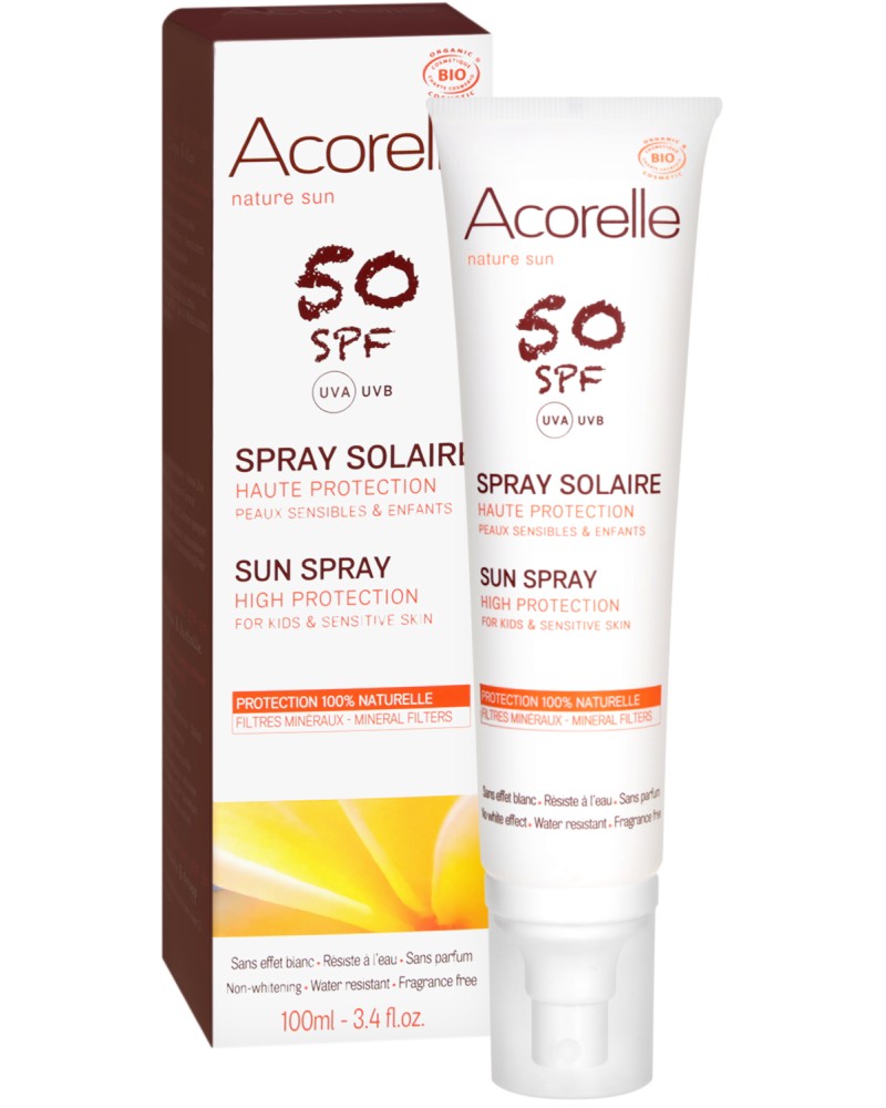 Acorelle Nature Sun Spray for Kids & Sensitive Skin SPF 50 - ��� ������������� ����� �� ������������ ���� �� ������� "Nature Sun" - �������