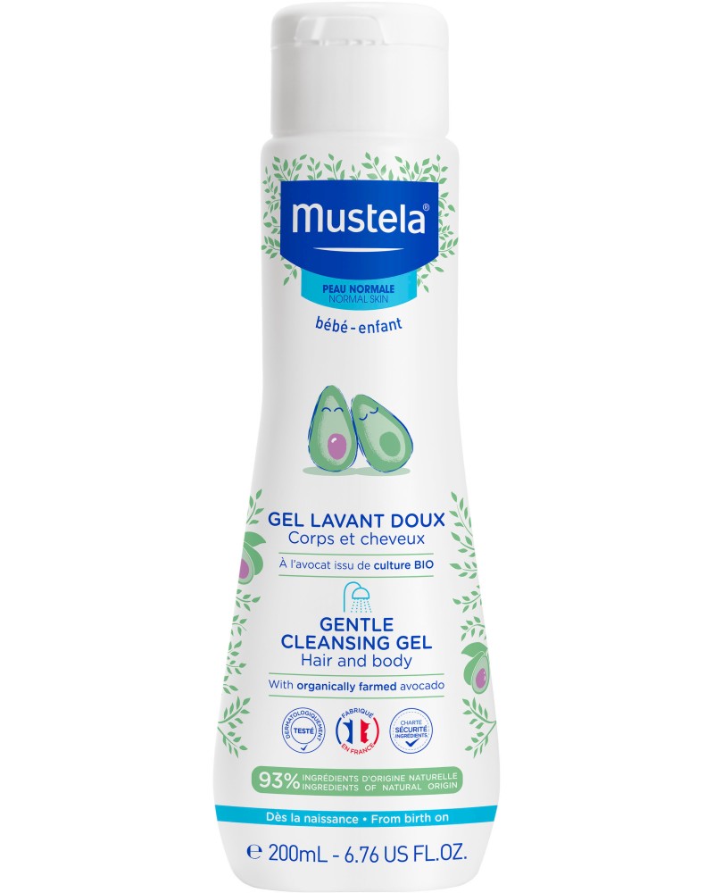 Mustela Gentle Cleansing Gel - Почистващ гел шампоан за бебета и деца - шампоан