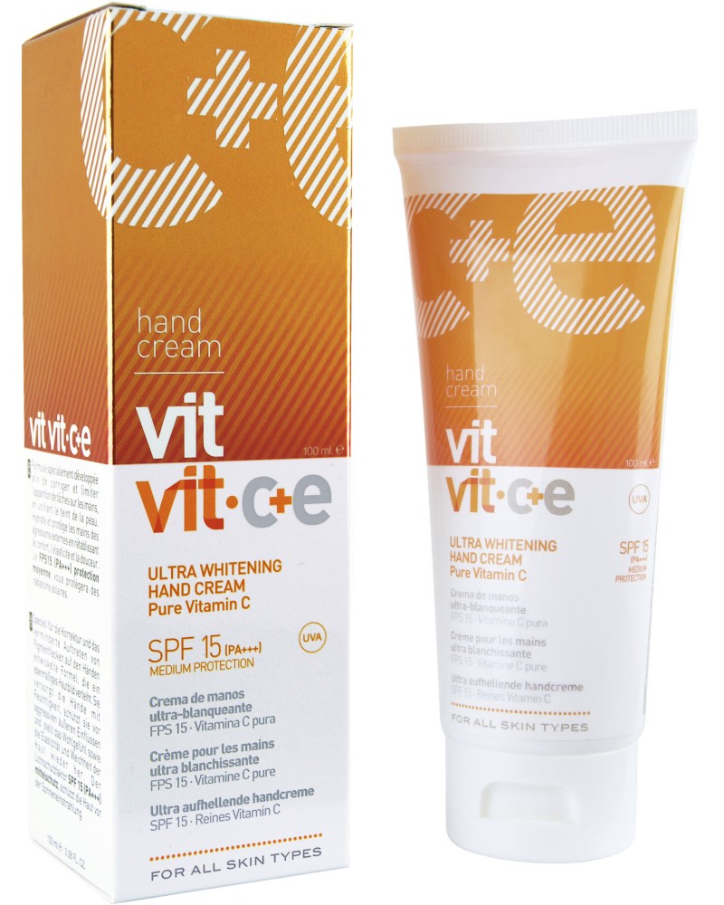 Diet Esthetic Vit Vit C+E Ultra Whitening Hand Cream SPF 15 - Ултра избелващ крем за ръце от серията Ultra Whitening - крем