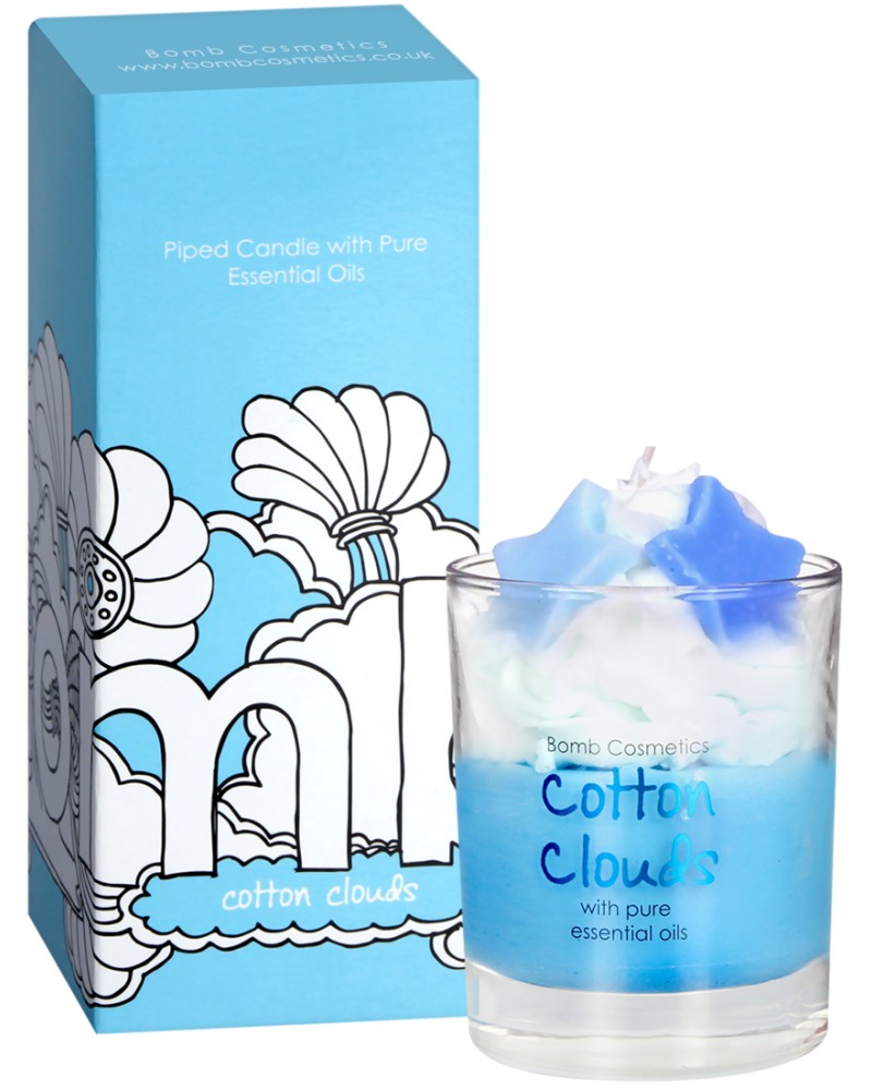 Bomb Cosmetics Cotton Clouds Piped Glass Candle -            - 