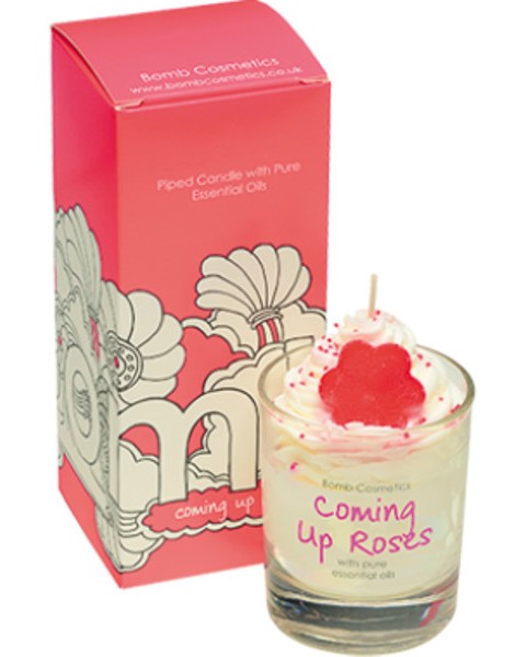 Coming Up Roses Piped Glass Candle -           - 