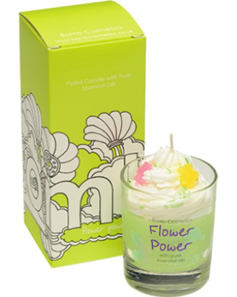 Flower Power Piped Glass Candle -           - 