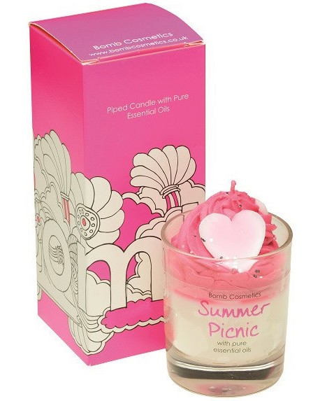 Summer Picnic Piped Glass Candle -            - 