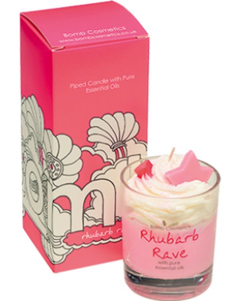 Rhubarb Rave Piped Glass Candle -           - 