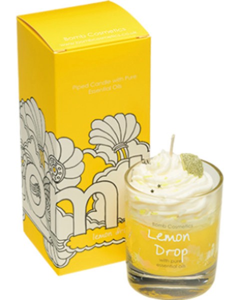 Lemon Drop Piped Glass Candle -           - 