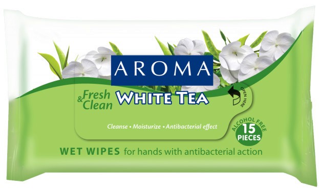 Aroma Fresh & Clean White Tea Wet Wipes -       15  -  