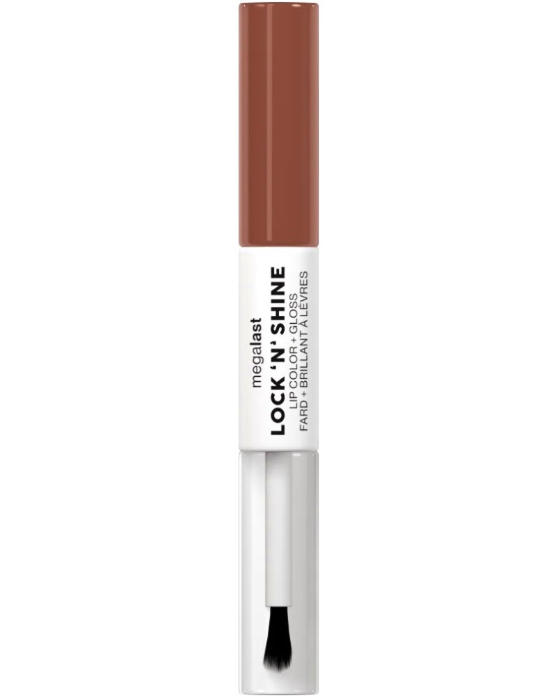Wet'n'Wild MegaLast Lock 'N' Shine Lip Color + Gloss Wet'n'Wild MegaLast Lock 'N' Shine Lip Color + Gloss - Дълготрайно течно червило и гланц за устни 2 в 1 от серията MegaLast - червило