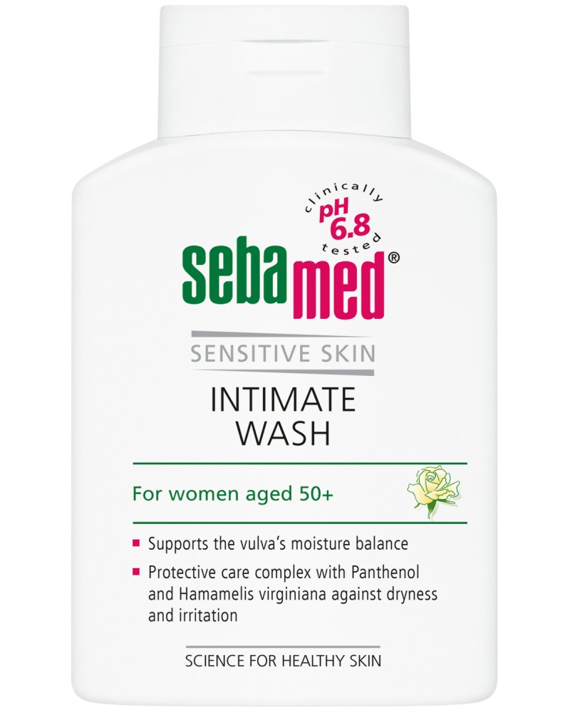 Sebamed Sensitive Intimate Wash pH 6.8 Sebamed Sensitive Intimate Wash pH 6.8 - Интимен душ гел за жени в менопауза от серията Sensitive Skin, 50+ г - душ гел