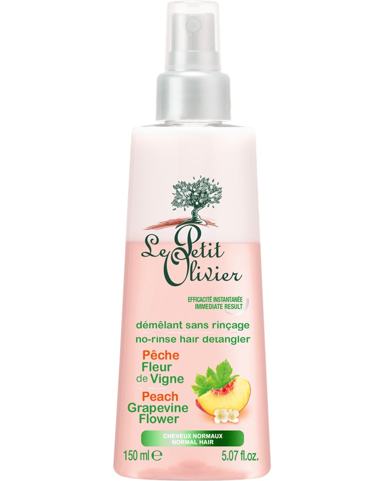 Le Petit Olivier Peach Grapevine Flower No-Rinse Hair Detangler -           - 