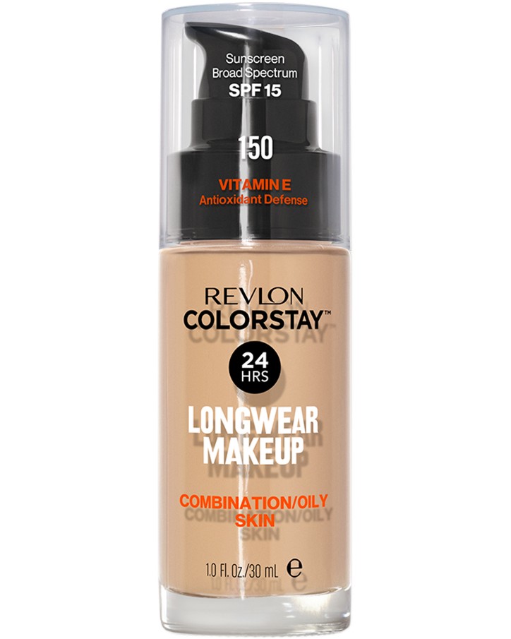 Revlon ColorStay Longwear Makeup SPF 15 Revlon ColorStay Longwear Makeup SPF 15 - Фон дьо тен за комбинирана и мазна кожа от серията ColorStay - фон дьо тен