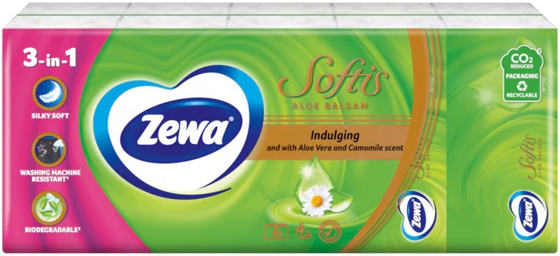 ����� �������� Zewa Softis Aloe Balsam - 10 ��������� x 9 ��������, � ���� ���� � ������ �� ����� - �������