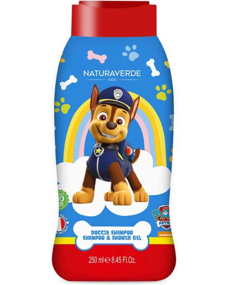 Naturaverde Paw Patrol Shampoo & Shower Gel Naturaverde Paw Patrol Shampoo & Shower Gel - Детски душ гел и шампоан 2 в 1 на тема Пес Патрул - продукт