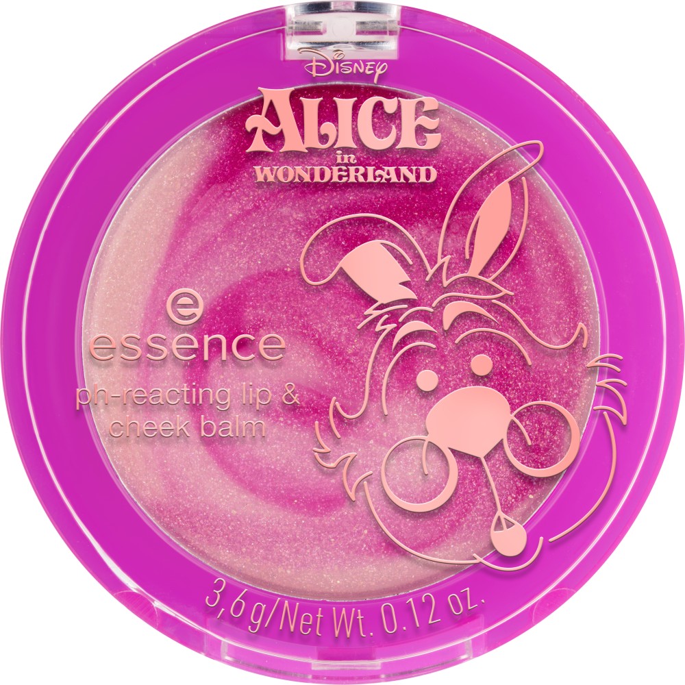 Essence Disney Alice in Wonderland pH-reacting Lip & Cheek Balm Essence Disney Alice in Wonderland pH-reacting Lip & Cheek Balm - Балсам за устни и скули с променящ се цвят от серията Disney Alice in Wonderland - балсам