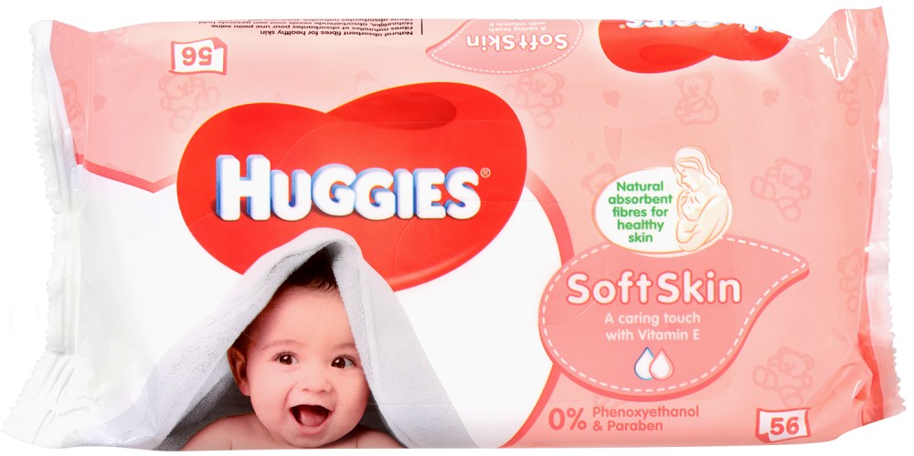 Huggies Skin Soft Baby Wipes - ������� ����� �������� � ������� E � �������� �� 56 ���� - ����� ��������