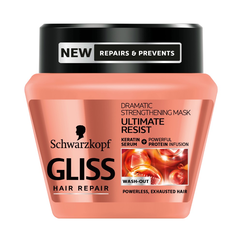 Gliss Ultimate Resist Strengthening Mask Gliss Ultimate Resist Strengthening Mask - Възстановяваща маска за безжизнена и изтощена коса от серията "Ultimate Resist" - маска