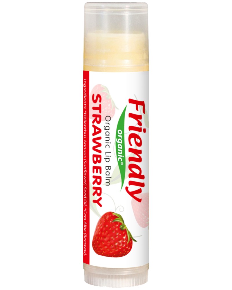 Friendly Organic Strawberry Lip Balm -         - 
