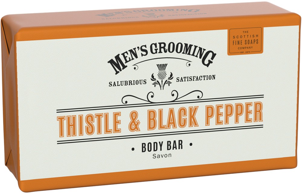 Scottish Fine Soaps Men's Grooming Thistle & Black Pepper Body Bar -   e         Men's Grooming - 
