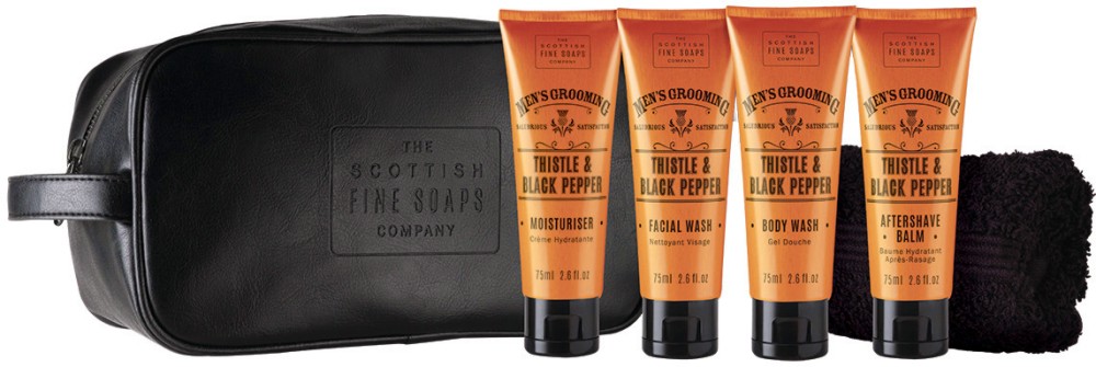 Козметичен комплект за път Scottish Fine Soaps Men's Grooming - Мъжка козметика от серията Men's Grooming - продукт
