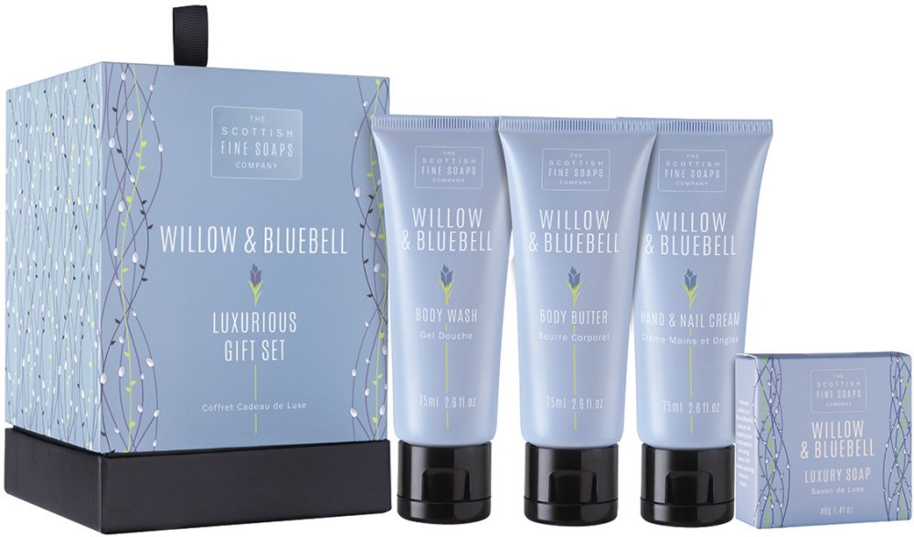 Scottish Fine Soaps Willow & Bluebell Luxurious Gift Set -       "Willow & Bluebell" - 