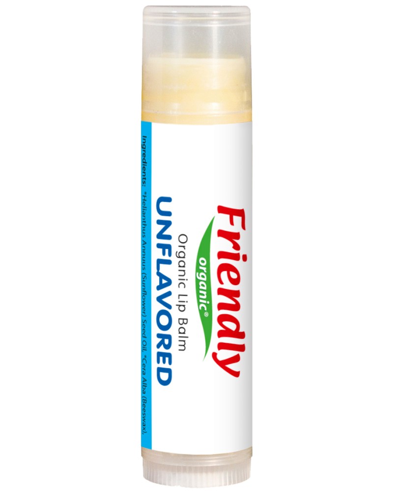Friendly Organic Unflavored Lip Balm -       - 