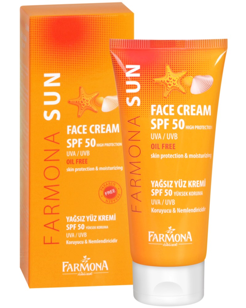 Farmona Sun Face Cream SPF 50 - Слънцезащитен крем за лице за мазна и смесена кожа - крем