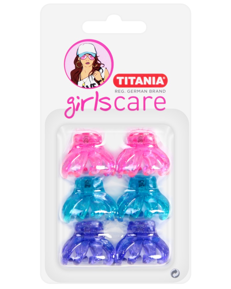 Детски щипки за коса Titania - 6 броя от серията Girls Care - продукт