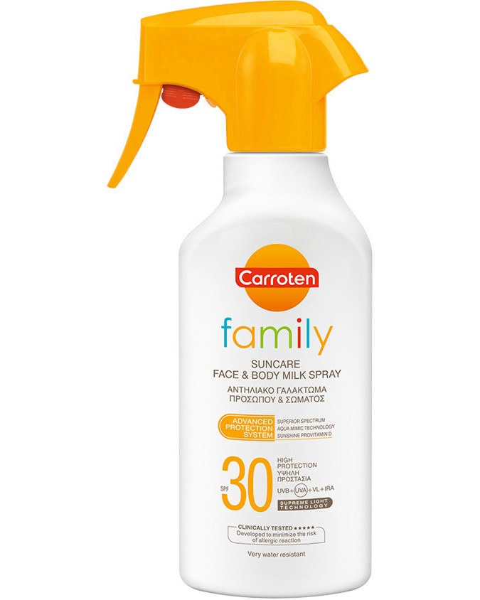 Carroten Family Suncare Face & Body Milk Spray -       -   