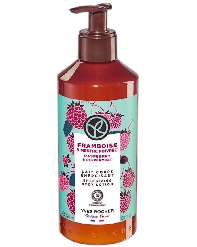 Yves Rocher Raspberry & Peppermint Body Lotion Yves Rocher Raspberry & Peppermint Body Lotion - Лосион за тяло с аромат на малина и мента от серията Raspberry & Peppermint - лосион