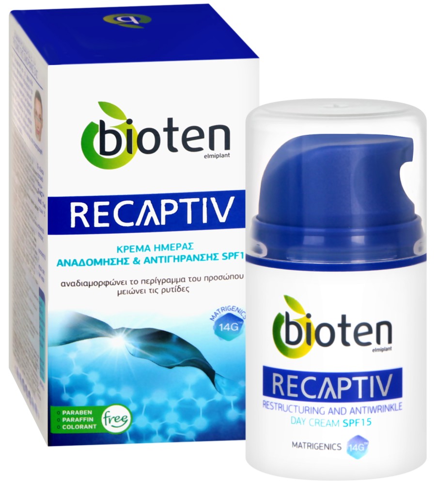 Bioten Recaptiv Restructuring & Antiwrinkle Day Cream - SPF 15 -        "Recaptiv" - 