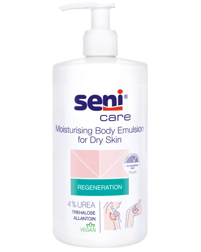 Seni Care Trehalose & Allantoin Body Emulsion Seni Care Trehalose & Allantoin Body Emulsion - Лосион за тяло с урея, трехалоза и алантоин за суха и чувствителна кожа - лосион