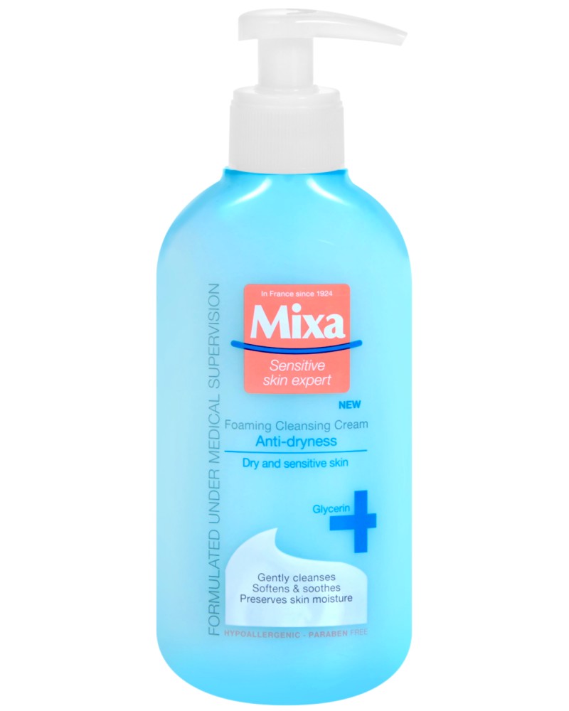 Mixa Anti-Dryness Foaming Cleansing Cream - ������� ��� �� ���� ������ ���������� �� ���� � ������������ ���� �� ������� "Anti-Dryness" - ���