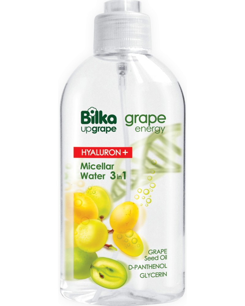 Bilka Grape Energy Hyaluron+ Micellar Water 3 in 1 -   3  1   "Grape Energy" - 