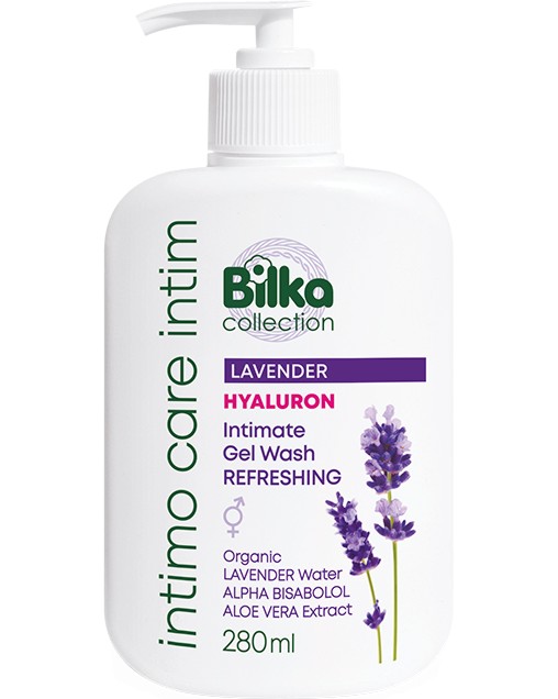 Bilka Refreshing Intimate Gel Wash Bilka Refreshing Intimate Gel Wash - Освежаващ интимен гел с био вода от лавандула и хиалурон от серията Intimo Care - гел