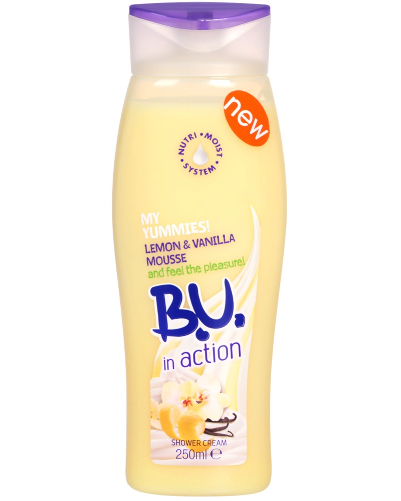 B.U. in Action Lemon & Vanilla Mousse Shower Cream -            "in Action" -  