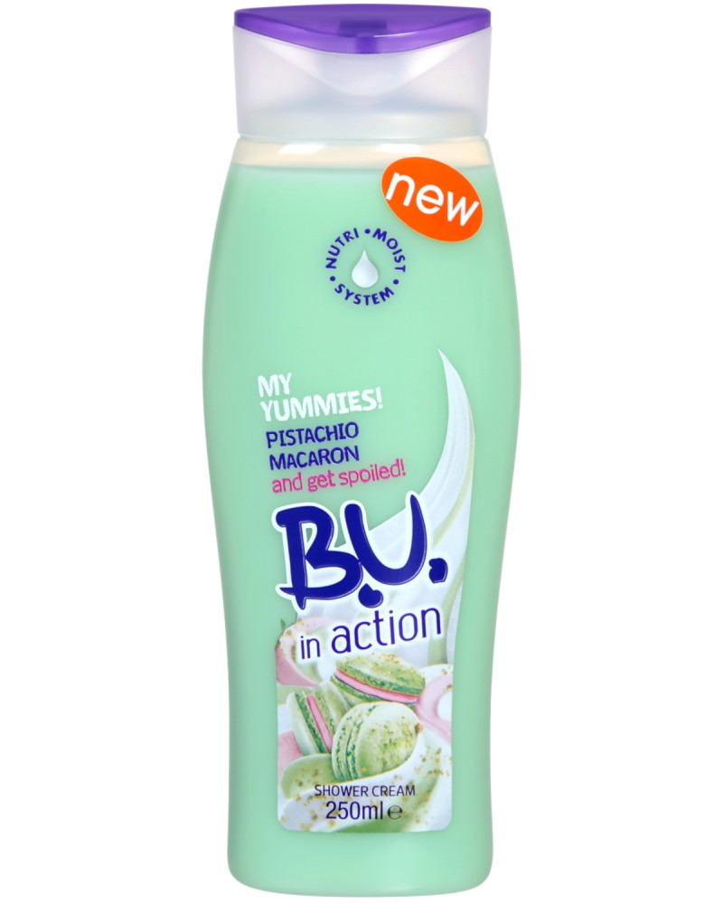 B.U. in Action Pistachio Macaron Shower Cream -           "in Action" -  